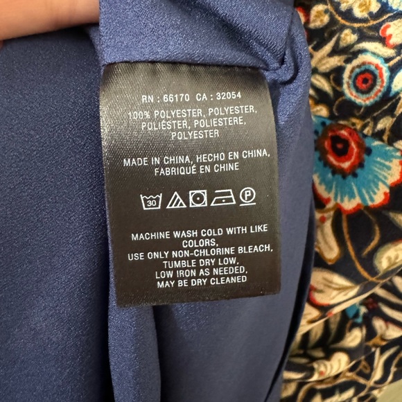 SOLD 💙 Anthropologie Mauve Floral Pattern With Blue Background Dress - Size 10 - Picture 10 of 12